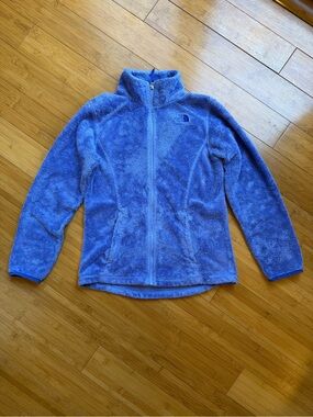 The North Face Girls Periwinkle Blue Plush Full-Zip Fleece Jacket Size L
